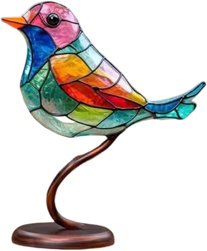 Miniatura 1 de Adornos de escritorio con diseño de pájaros en ramas, de doble cara, multicolor, acrílico, de doble cara, multicolor, para manualidades, estatua de