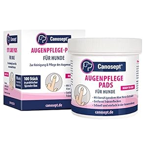Canosept Augenpflege-Pads für Hunde 100 Stück – Augenpflege Hund und Tränenfleckenentferner Hund – Augenreiniger für Hunde mit beruhigendem Aloe Vera Extrakt, schonende Hundepflege