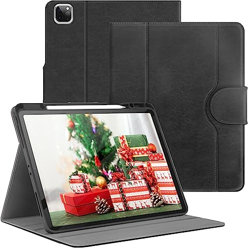IPad Pro 12.9 Case AUAUA Vegan Leather Case For IPad Pro 12.9" (2018-2022) - With Pencil Holder & Auto Wake/Sleep PU Leather Tablet Cover