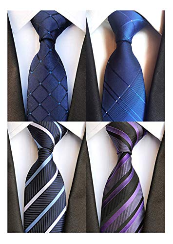 WeiShang Pack of 4 PCS Men's 63'' XL Extra long Wide Tie Necktie (Style 06), Medium