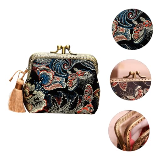 Porte-monnaie vintage ORFOFE double couche à franges style mini pour objets