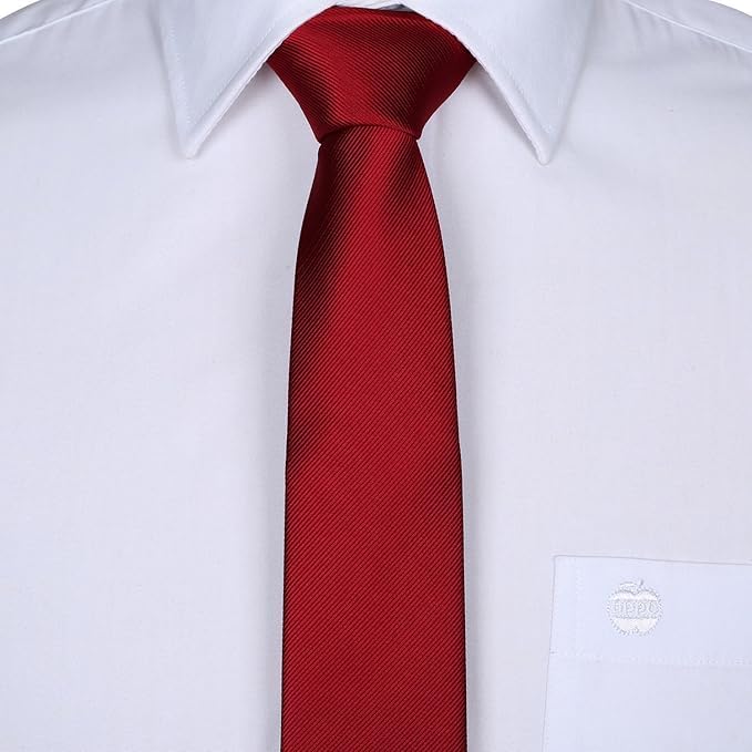 Image of Young Arrow Premium Microfiber Matte Finish Necktie for Men - Solid Formal Tie for Office, Wedding, Party, Groom & Groomsmen