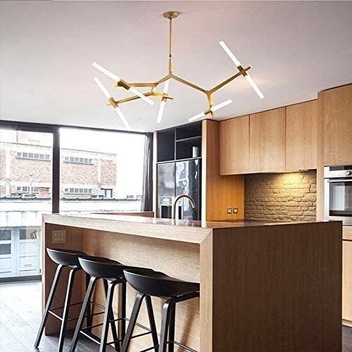 Lampe suspendue 10 branches en verre dépoli et métal Lucky - 2