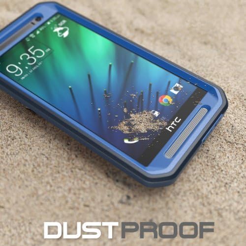 HTC One M8 Case, SUPCASE [Heavy Duty] HTC One M8 Case 2014 Release [Unicorn Beetle PRO Series] Full-body Rugged Hybrid Protective Case with Built-in Screen Protector (Blue/Blue), Dual Layer Design + Impact Resistant Bumper