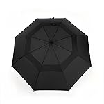 MRTLLOA Extra Large Black Golf Umbrella, 54/62/68/72 Inch Automatic Open, Oversize Double Canopy Vented Windproof Waterproof Sports Umbrellas for Rain(72 Inch Black)