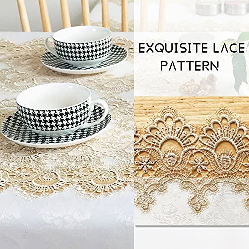 Breksdat Lace Placemats Of Polyester For Dining Table Set Of 2 Farmhouse Style For Fall Wedding Hotel Kitchen 12 X 18 Inches Vintage Embroidered For Halloween, Thanksgiving Or Christmas, Washable #TOP3