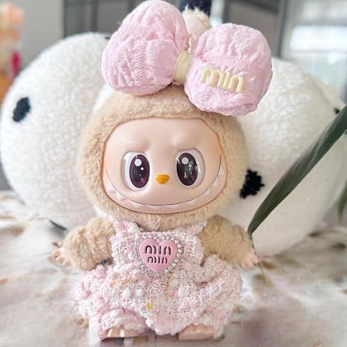 Image of GAH Mini Plush Doll Clothes with Bowknot Headdress, Model GAH53133406, Multi-Color, Cloth Material, 42g, No Assembly Required