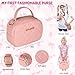 Play Purse for Little Girls, Toddler Purse with Accessories and Pretend Play Makeup Kit, My First Purse Set Includes Pink Handbag, Wallet, Toy Phone, Kids Toy, Christmas Birthday Gift Set for Age 3+