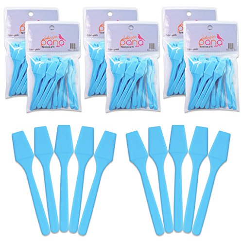 Beauticom Pana Brand (Blue) (6 Packs of 25pcs = 150 Pieces) Cosmetic Make Up Disposable Plastic 2.5" Spatulas Skin Care Facial Cream Mask Spatula