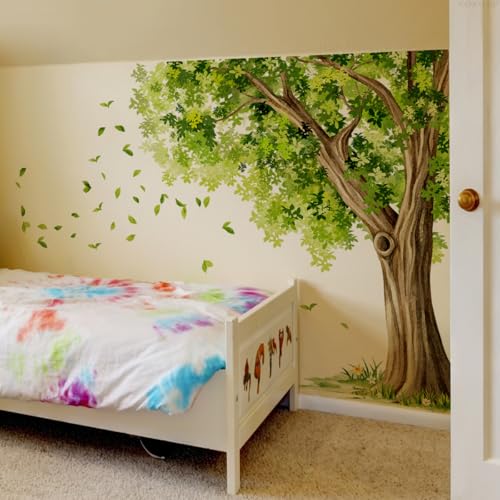 Mirabuy Large Green Leaves Tree Wall Decals, Dense...