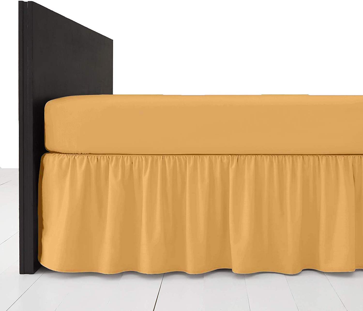 Comfy Nights Plain Dyed Polycotton Easy Care Frilled Base Valance In 19 Colors (Small Double/4Ft, Latte/Mocha)
