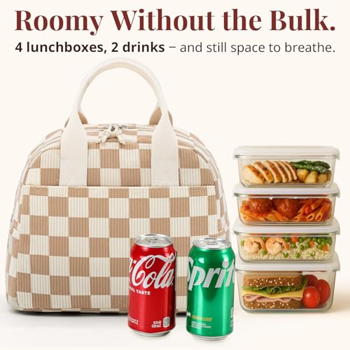 Image of LOVELYWIND Lunch Box for Women Cute Lunch Bags for Women Lunch Tote Bags Reusable Insulated Lunch Box Large Capacity Reusable Insulated Cooler for Work or Travel Gifts or Beach