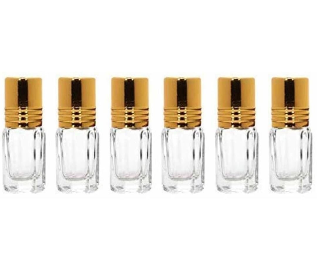 3 ml Empty Clear/Transparent Glass Roll On Bottles Qty 6. With Dropper Reusable bottle With Gold Cap For Essential Oils, Perfumes, Lip Balms Refillable & Eco- Friendly Leakproof Bottle Pack of 6-picture-31