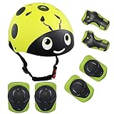 Lanova Kids Protective Gear Set,7Pcs Sport Safety Equipment Adjustable Child Helmet Knee Elbow Pads Wrist Guards for Skating Skateboard and Other Sports Outdoor Activities