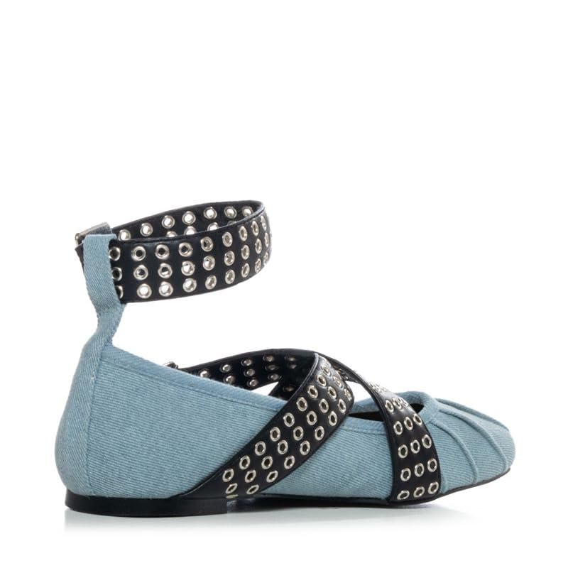 Arqa Ballet Flats for Women Punk Rock Twist Ballerina Shoe Cross Buckle Straps Flat Shoes4