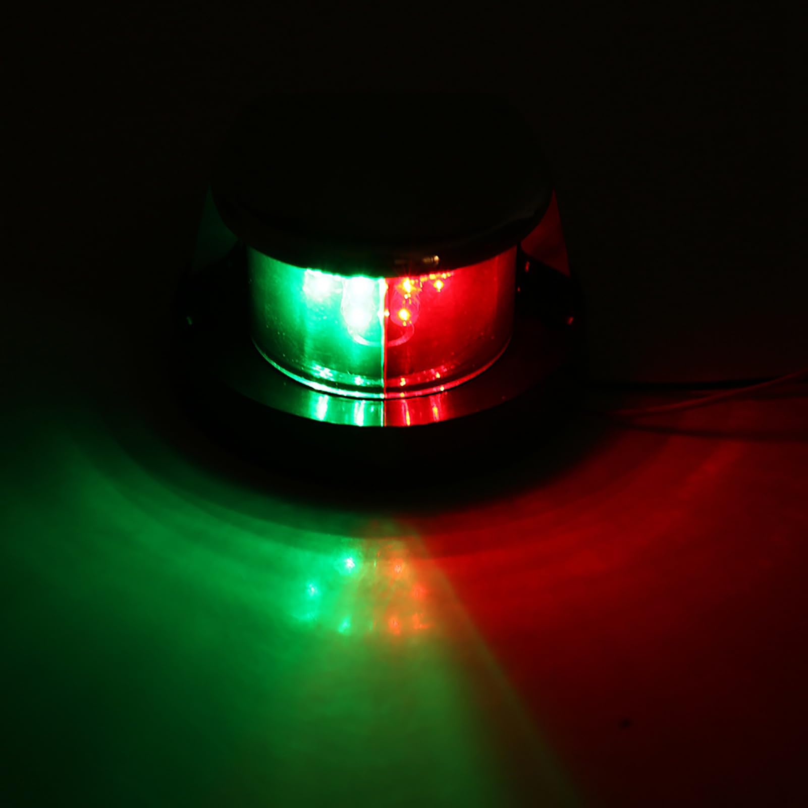 Luce di segnalazione a LED bi-colore da 12 V per barche e yacht, lampada di navigazione di prua, LED impermeabile con angolo di fascio di 225° in verde e rosso per imbarcazioni