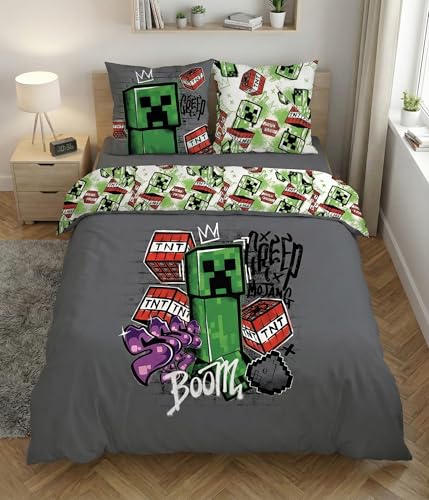 Parure de Lit Double réversible Minecraft