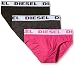 Diesel Men's 3-Pack Andre Cotton Stretch Briefs, Pink/Charcoal/Black, Large