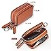 UVKDEENK 2 Pack Double Zipper Car Key Case, Retro Leather Car Key Fob Holder, Women Key Organizer with Metal Hook Keyring, Mens Vintage Key Coin Bag Black Brown