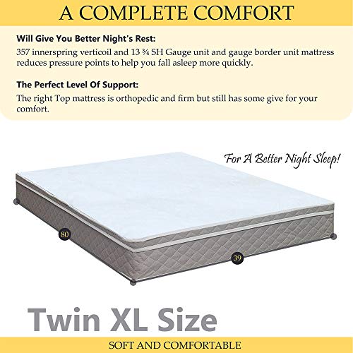 Nutan 10-Inch " Eurotop Innerspring Mattress And 4-Inch Wood Boxspring/Foundation Set Twin XL
