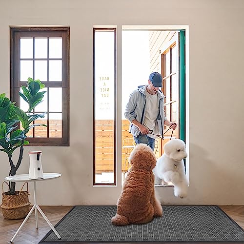 Mibao Front Door Mat, Heavy Duty Durable Welcome Mat For Outdoor Indoor, Dirt Trapper Waterproof Super Absorbent Door Mat For Entryway Outside Patio Porch, 36"X60", Gray #TOP6