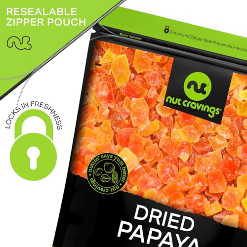 Nut Cravings NC-DRIED-PAPAYA-16 Dry Fruits - Sun Dried Papaya Chunks thumb #5