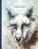  Composition Notebook: Lone wolf Wide Ruled Paper Notebook Journal Blank Wide Lined Workbook for Girls Boys Kids Teens Students.8.5\" X 11\" 110 Wide Ruled Pages