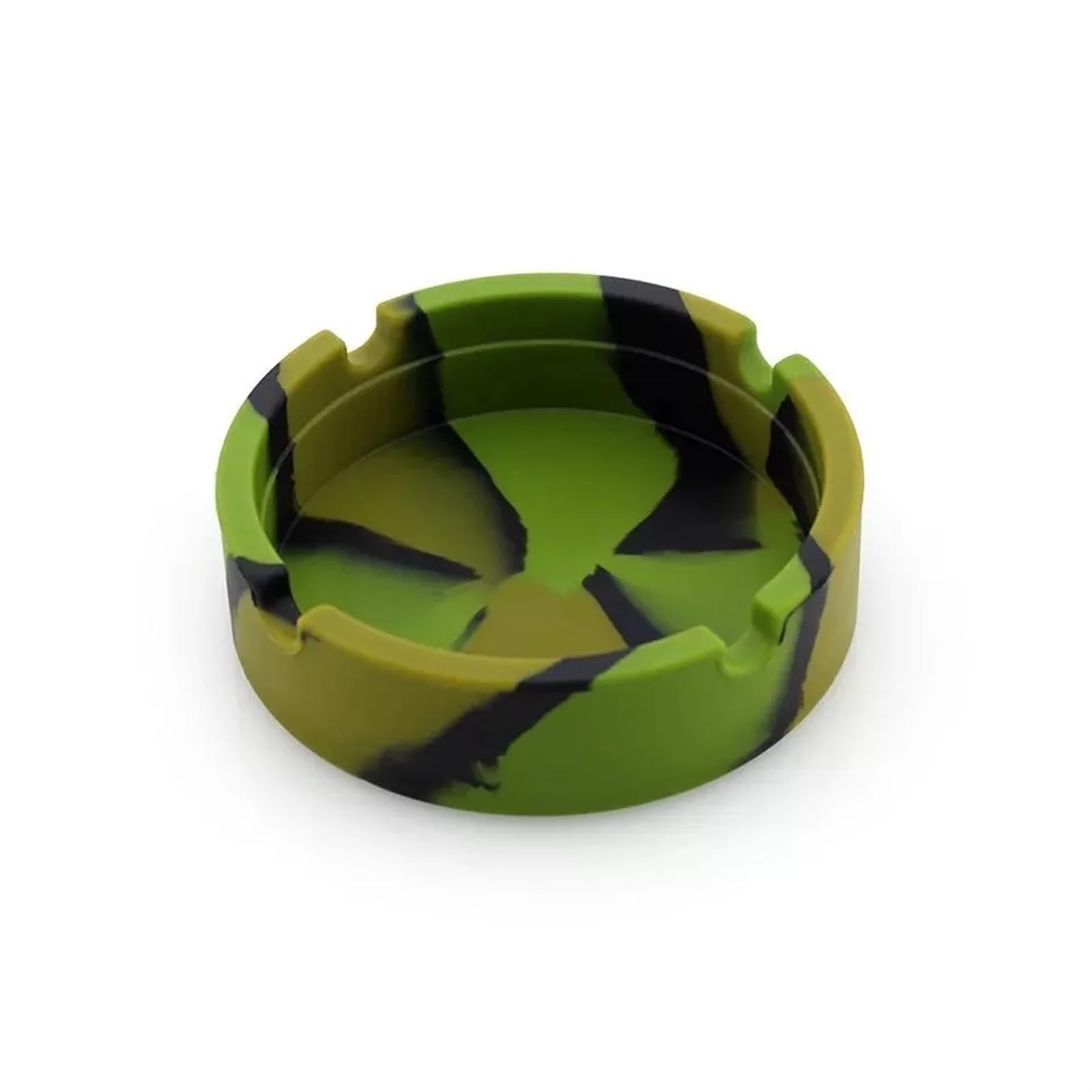 ashtray, 1Pcs Silicone Soft Round Ashtray Ash Tray Holder PLuminous Portable Fluorescent(Camouflage)