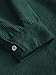 ZAFUL Men's Corduroy Shirts Solid Color 2025 Fall Half Button Long Sleeves Casual Work Collared Shirt with Pocket(Deep Green,X-Large)