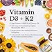 Vitalitown Vitamin D3 K2 Supplement, Vitamin D3 10000 IU Vitamin K2 (MK7) 200 mcg, 90 Softgels, Non-GMO, No Gluten & Soy, for Bone, Teeth, Immune & Heart Health