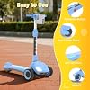 SIMATE Electric Scooter for Kids Ages 3-12, 3 Adjustable Heights, Foldable & LED Display & Thumb Throttle, 5MPH Safe Speed, 90min Riding, Full Body Lights Up, 3 Wheel E-Scooter for Kids Boys Girls
