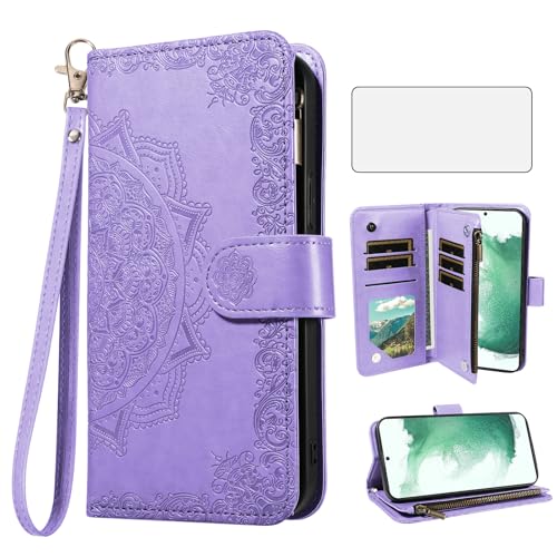 Coque Samsung S22 5G Fleur : Étui Portefeuille Idéal pour vos Sorties