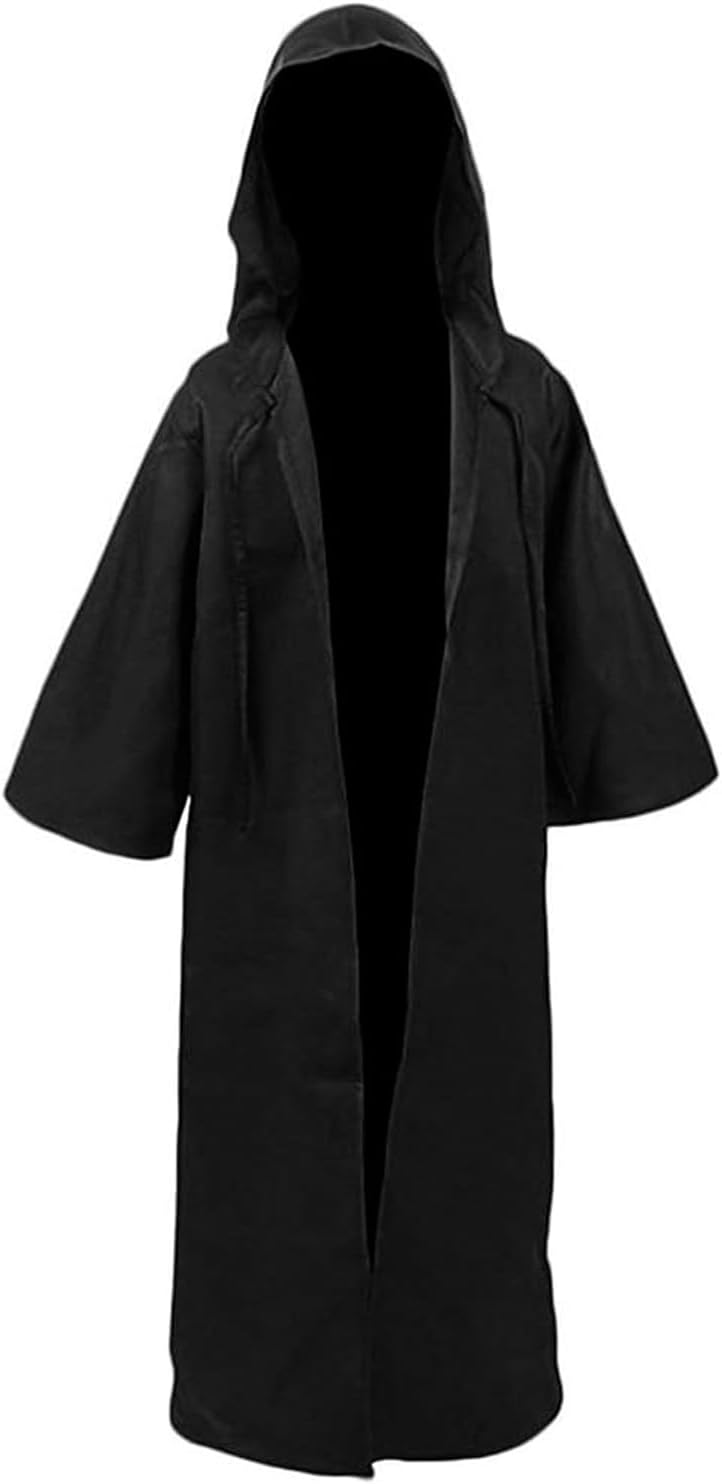 kids wizard tunic hooded robe boys monk priest cloak halloween cosplay knight hood cape renaissance costumes small black