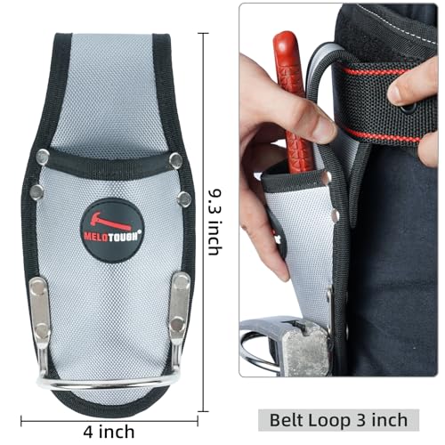 Image of MELOTOUGH Plier Holster Tool Holder and Heavy Duty Steel Loop Hammer Holder for Tool Belt Work Organizer Pocket Durable and Compact Tool Holder for Construction,Electrician