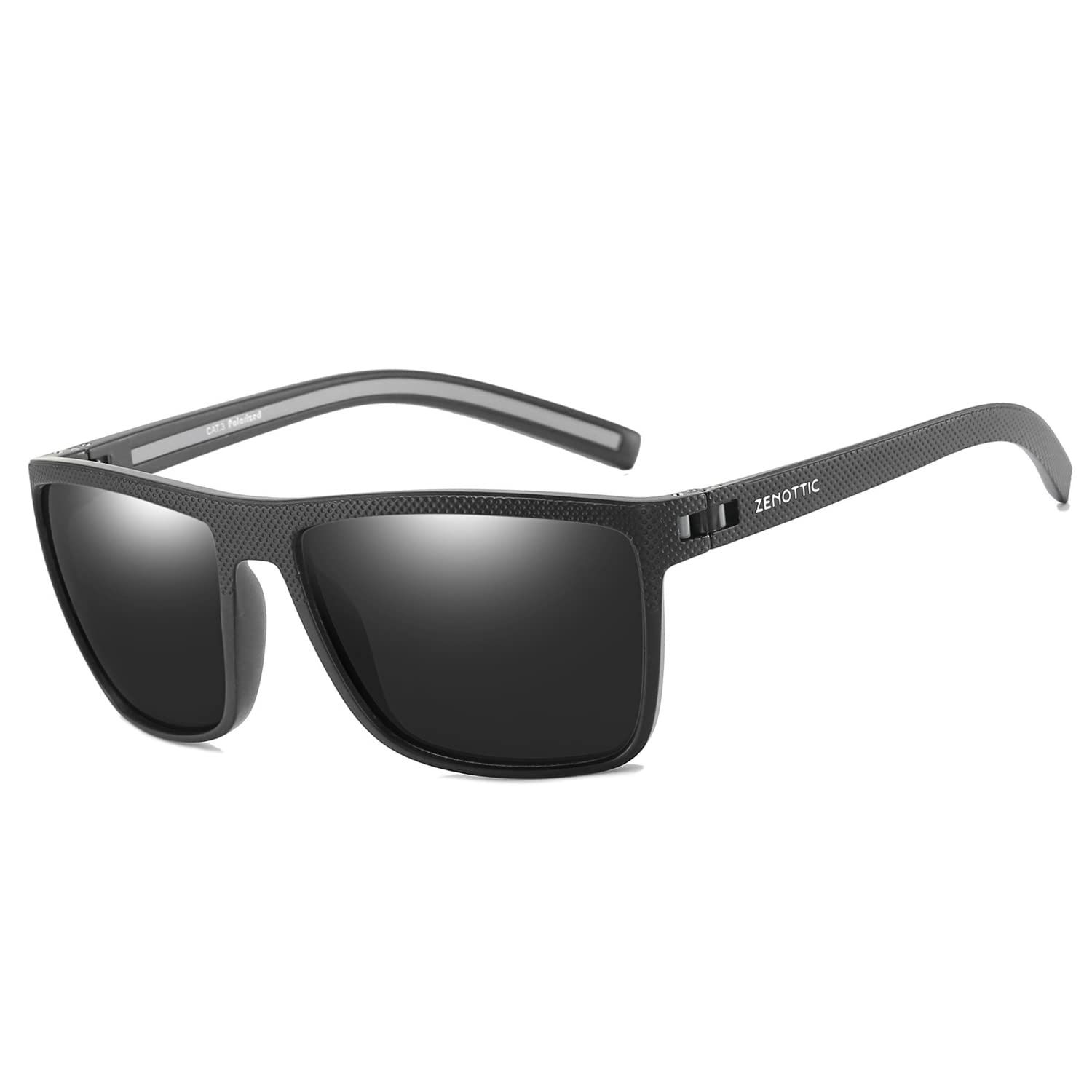 ZENOTTIC Occhiali da sole polarizzati uomo leggero TR90 montatura UV400 protezione occhiali da sole quadrati