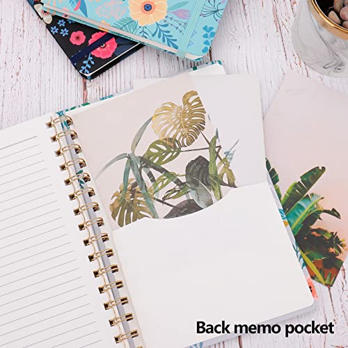 Auveach 3 Pack A5 Aesthetic Spiral Notebook, 5.7"X 8.5" Hardcover Spiral Journal For Women Valentine's Day Gift, Blooming Floral Notebook With Back Pocket, 160 Pages, For Office And School Supplies #TOP4