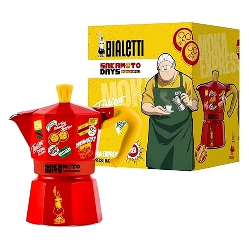 Image of BIALETTI SAKAMOTO DAYS Espresso Maker for 3 Cups, Red (Coffee Maker, Espresso Maker, Pot)