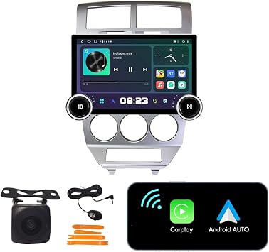 [2G+64G] 10.1" Double Knobs Carplay Android Auto Touchscreen Autoradio Car Stereo GPS Navigation FM Radio Head Unit WiFi Mirror Link Multimedia Player GPS Radio DSP Fordodge Caliber 2007-2010