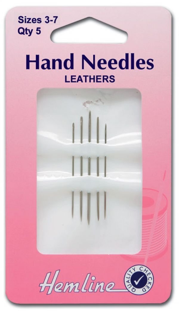 Hemline Hand Sewing Needles - Leather/PVC/Vinyl size 3-7