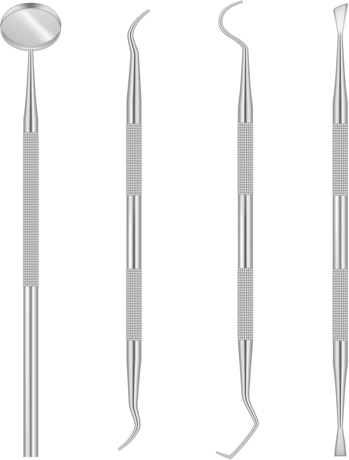 Dental Cleaning Tools Set for at Home Use - Oral Care Dental Hygiene Kit Includes Teeth Scraper for Plaque, Mirror, Scaler, Pick - These Teeth Cleaning Tools are Made from Stainless Steel