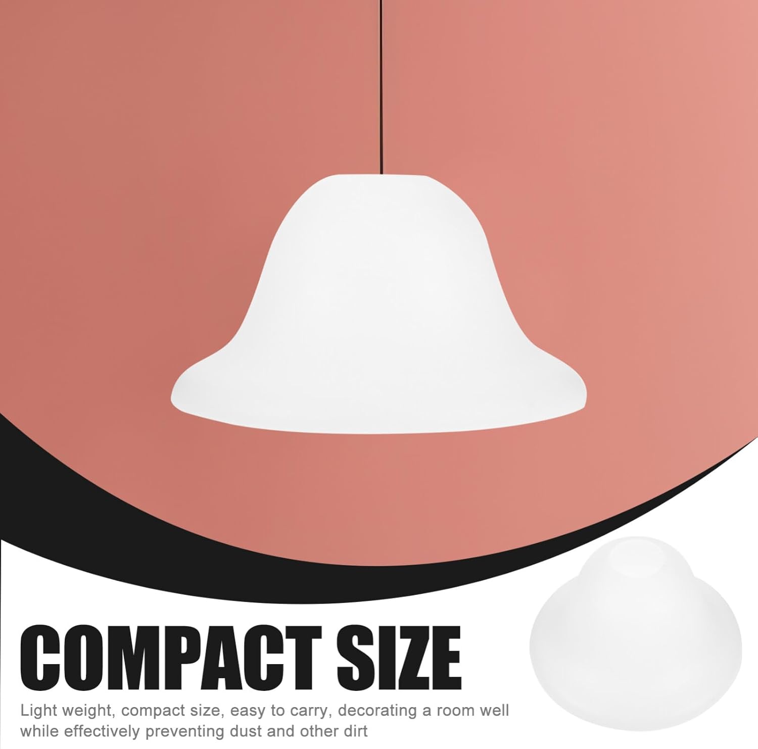 COHEALI Plastic Horseshoe Lamp Shade Replacement 7.48X7.48X4.13 Inch Lightweight Umbrella Shape Lamp Cover for Floor and Table Lamps Home Lighting