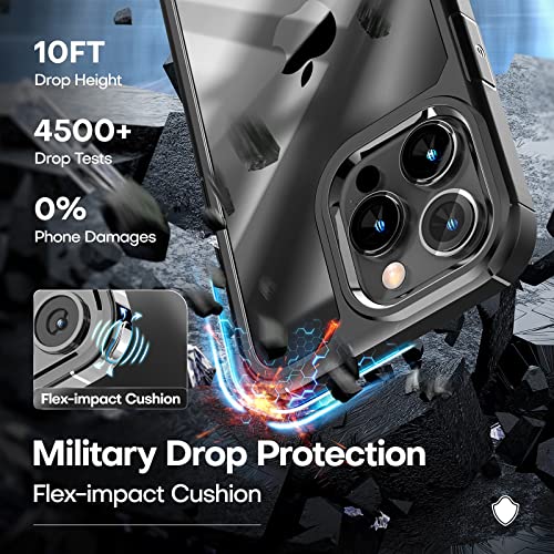 Image of TAURI for iPhone 14 Pro Max Case, with Screen Protector, Black