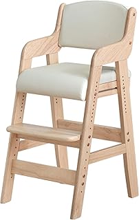 タンスのゲン TANSU NO GEN Japanese Wooden Chair, Height Adjustment for Babies and Toddlers Aged 4-12, up to 99.2 lbs, Designed in Japan, Slide The seat Natural,49600401(98182)(101169)