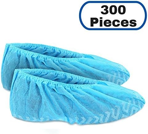 MIFFLIN Disposable Shoe Covers (Blue, 300 Pieces) Non-Slip Water Resistant Durable Boot Covers Shoe Protector Surgical Booties One Size Fits Most