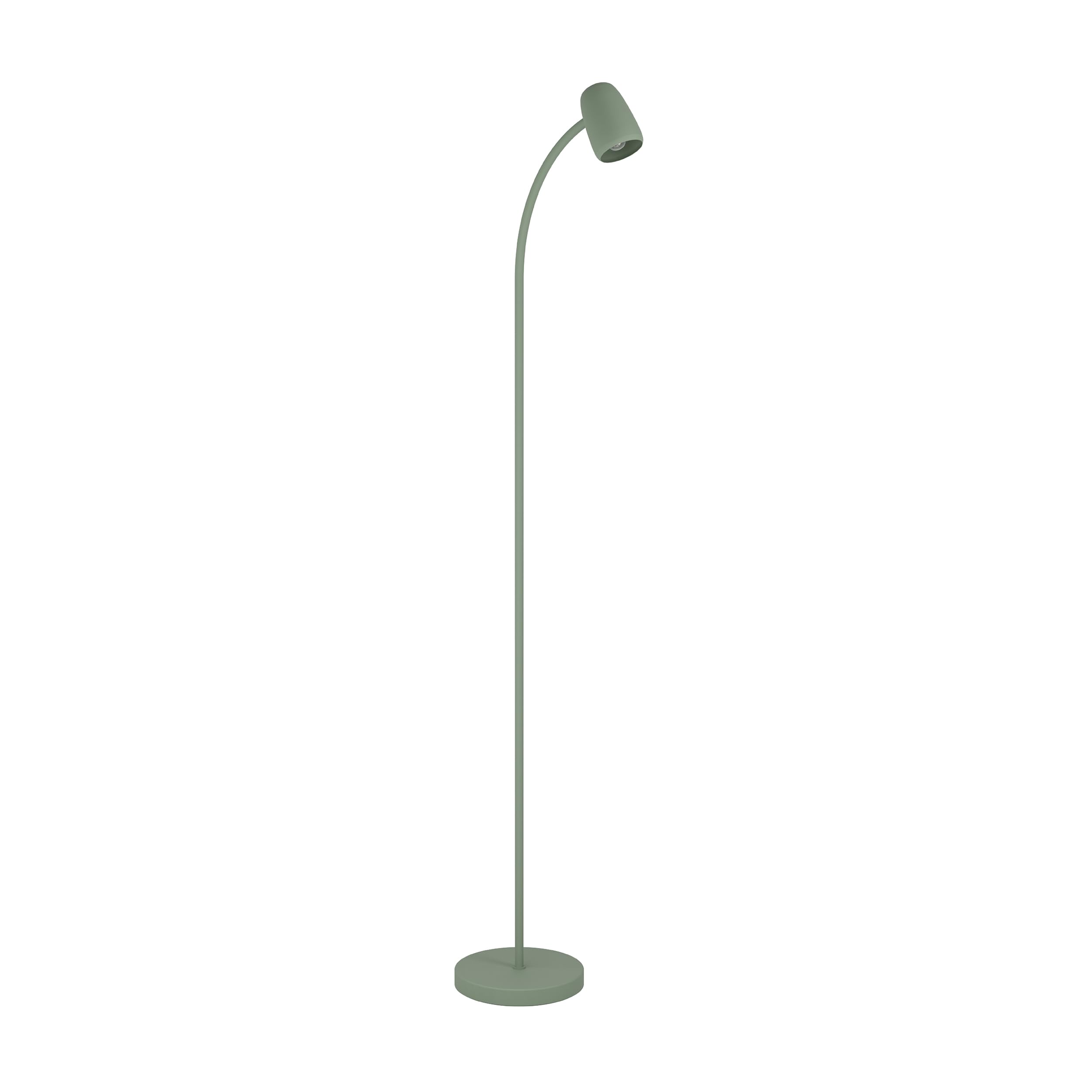 Eglo Floor Lamp Green Arc Floor Lamp Carlo, Floorlamp For Living Room With Adjustable Spot, Flexible Standing Light For Reading, Green Metal, E14 Socket, H 170 Cm