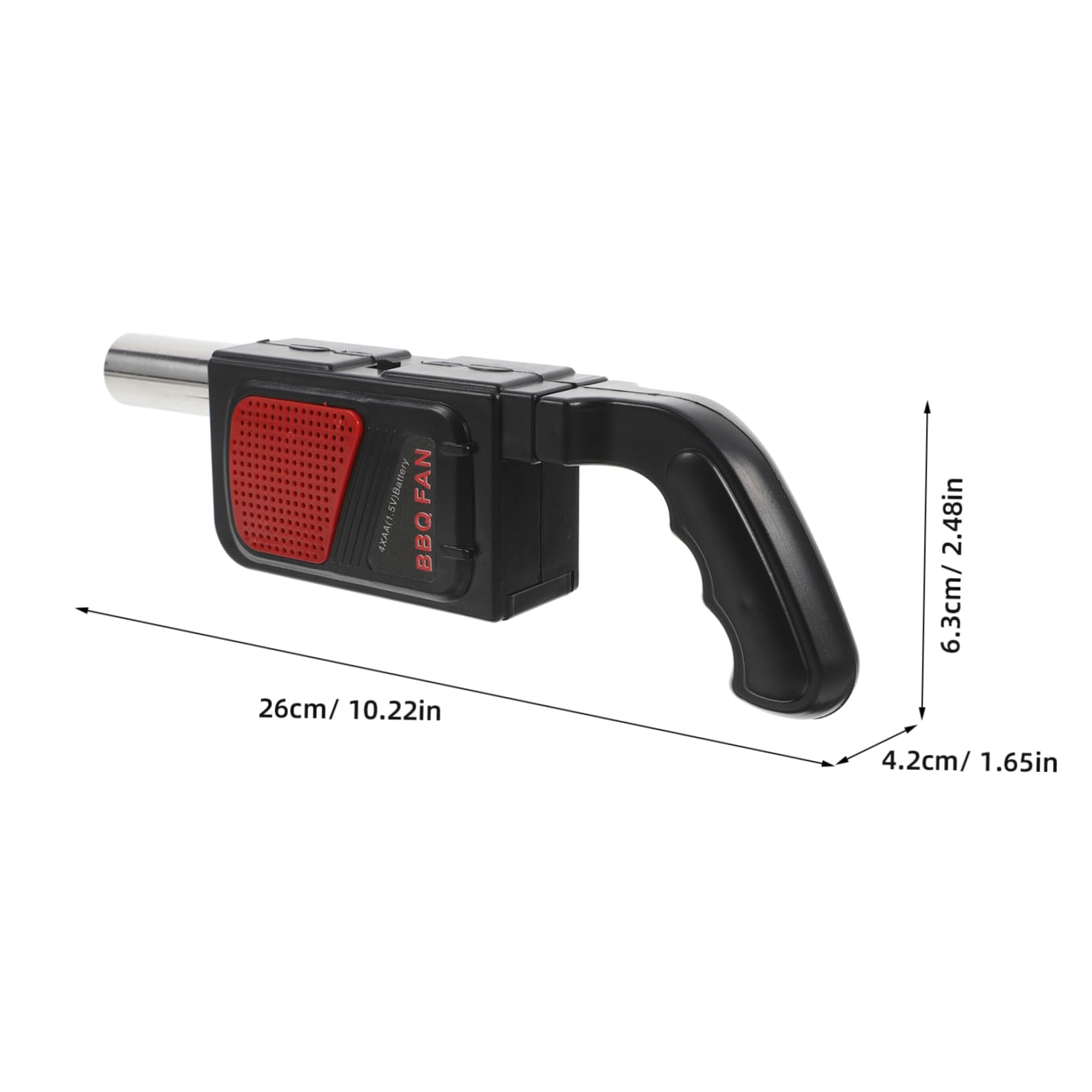 Soffiatore Elettrico per Barbecue 2 Pezzi Nero Abs e Acciaio | Funziona 4 Batterie Aa, Design a Soffio Elettrico, Uso per Picnic All'aperto e Grigliate Itineranti