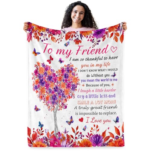 Pertos Friendship Gifts for Women, Best Friend Blanket, Christmas Valentines Mothers Day Graduation Birthday Gifts for Women, to My Friend Throw Blanket 60" X 50"