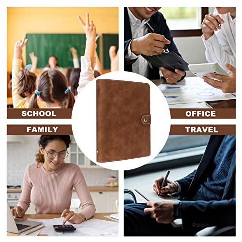 Fyy Leather A5 Binder 6 Ring Binder Notebook - Refillable Notebook A5 Planner Binder With Binder Pockets, A5 Dividers, A5 Refill Paper, Pu Leather Travel Binder Journal Cover Binder Brown Notebook #TOP6