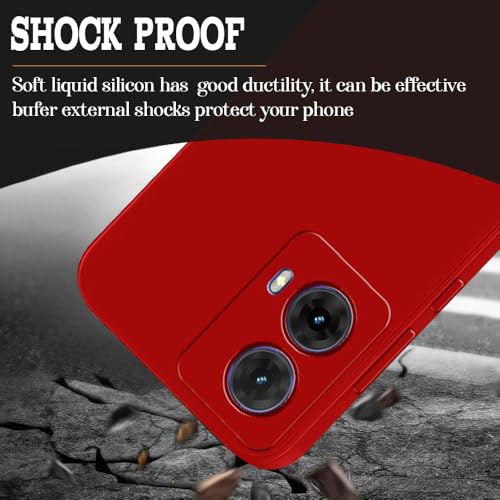 Image of Back Cover for Motorola Edge 50 Fusion 5G | Full Camera Protection | Premium Liquid Silicon Case | Flexible Bumper Case for Motorola Edge 50 Fusion 5G (Red)
