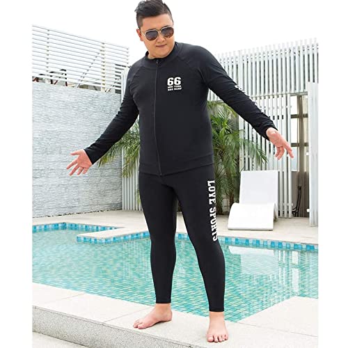 Foto von MYENA Herren Plus Größe 4XL-8XL Neoprenanzug Große Größe Nearsuits Kurze Front-Reißverschluss-Oberteil und Hosen-Surfen Badeanzug Surfen Schnorcheln Kayak,Schwarz,8XL